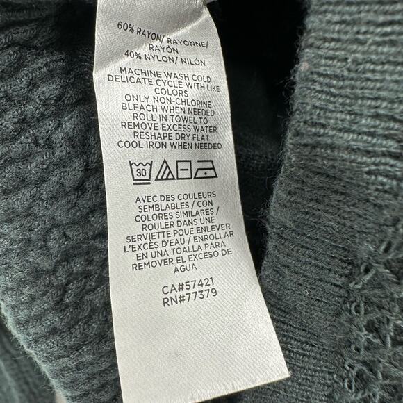 Ann Taylor Size Small Sweater Green Lightweight Knit Cropped Elastic Stretch Hem - Picture 5 of 5